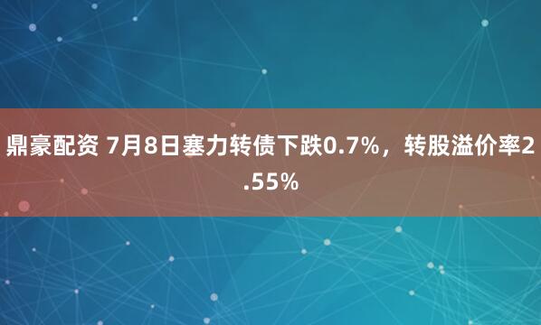 鼎豪配资 7月8日塞力转债下跌0.7%，转股溢价率2.55%